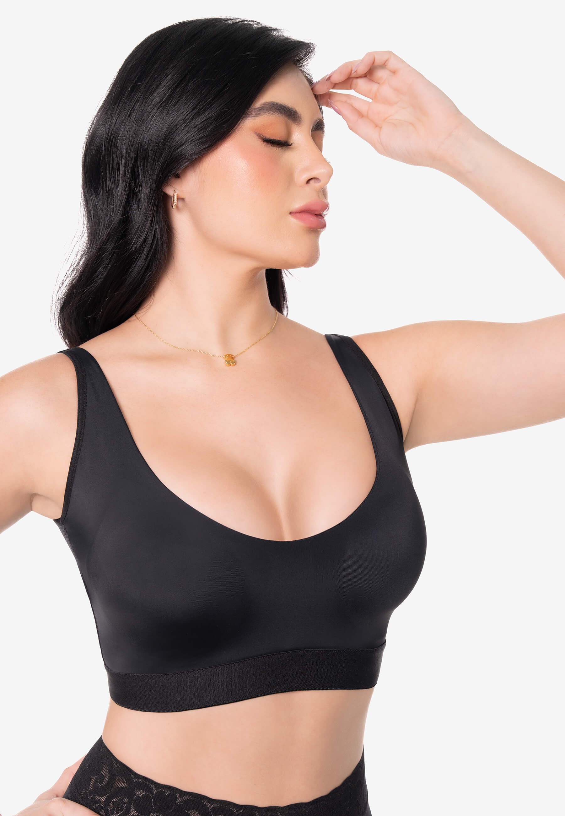 Curvia Brasier Emilia tipo top Negro